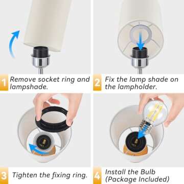 Stylish JICAI Cordless LED Table Lamp - 5000mAh Battery Powered