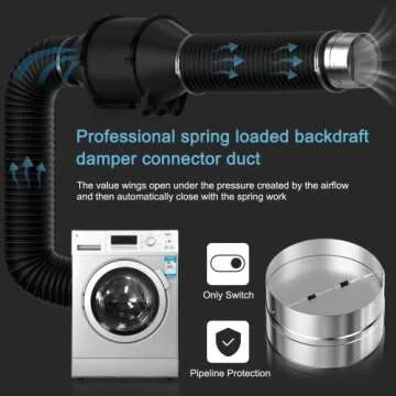 Hon&Guan 8 Inch Backdraft Damper, Draft Blocker One-Way Airflow Ducting Backflow Preventer Duct Draft Blocker, HVAC Inline Fan