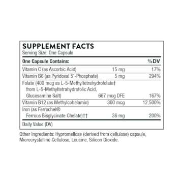 THORNE Ferrasorb - 36 mg Iron with Essential Nutrients - Complete Blood Support Formula - Elemental ...