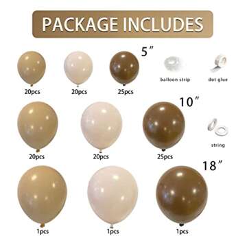 Brown Balloons Garland Arch Kit for Jungle Theme Decorations