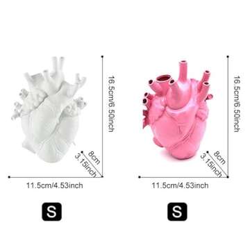 Heart Vase Resin Sculpture for Creative Home Decor