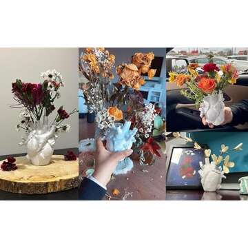Heart Vase Resin Sculpture for Creative Home Decor