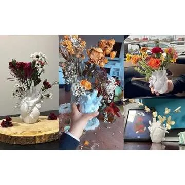 Heart Vase Resin Sculpture for Creative Home Decor