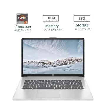 HP 17.3" Laptop, Full HD (1920 * 1080) Display, AMD Ryzen 5 Processor (Beats i7-11370H), 32GB RAM, 1...