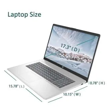 HP 17.3" Laptop, Full HD (1920 * 1080) Display, AMD Ryzen 5 Processor (Beats i7-11370H), 32GB RAM, 1TB SSD, Windows 11 Home, Webcam, Wi-Fi, Bluetooth, Natural Silver, Alpacatec Accessory (Renewed)
