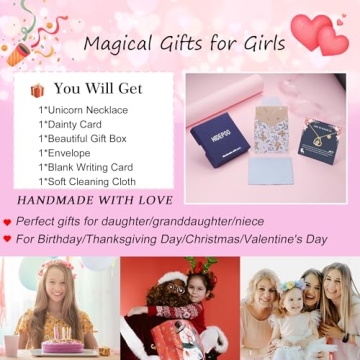 Hidepoo Unicorn Necklace Gifts - Heart Pendant Jewelry