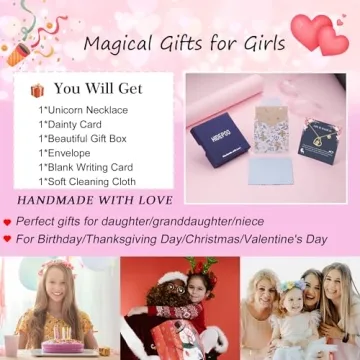 Hidepoo Unicorn Necklace Gifts - Heart Pendant Jewelry