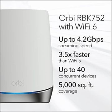 NETGEAR Orbi RBK752 WiFi 6 Mesh System - Whole Home Coverage