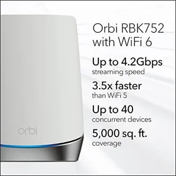 NETGEAR Orbi RBK752 WiFi 6 Mesh System - Whole Home Coverage