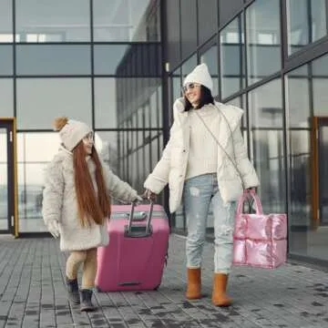 DAATUANG Puffer Tote Bag With Zipper Pink Puffer Shoulder Bag Trendy Puffer Quilted Handbag Puffer Bags For Women Luxury Puffer Bags Great Gift Pink Puffer Quilted Handbag Anthropologie Puffer Tote