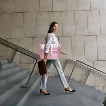 DAATUANG Puffer Tote Bag With Zipper Pink Puffer Shoulder Bag Trendy Puffer Quilted Handbag Puffer Bags For Women Luxury Puffer Bags Great Gift Pink Puffer Quilted Handbag Anthropologie Puffer Tote