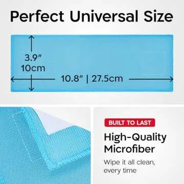 Tyroler Bright Tools Premium Replacement Microfiber Cleaning Cloths | Exclusively Designed for The Glider Magnetic Window Cleaner | Ultra-Soft, Non-Abrasive & Highly Absorbent (Blue - Pack of 4)