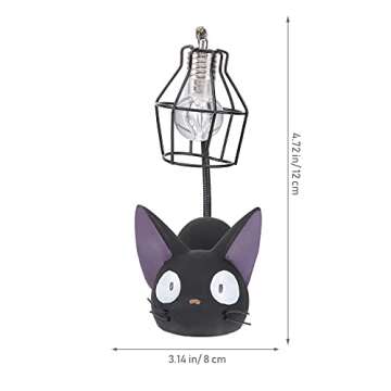 Resin Cat Design lamp Creative Night Light Table Bedside Lamps for Reading (Iron Wire Lampshade,3.1 x 4.7 x 6.7Inch)