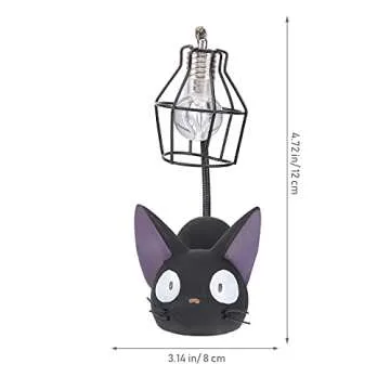Resin Cat Design lamp Creative Night Light Table Bedside Lamps for Reading (Iron Wire Lampshade,3.1 x 4.7 x 6.7Inch)