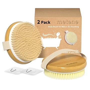 Metene 2 Pack Bamboo Body Brushes for Smooth Skin Care