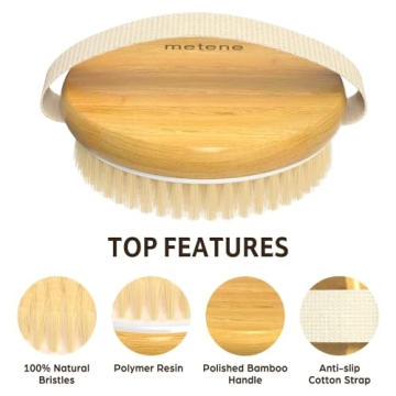 Metene 2 Pack Bamboo Body Brushes for Smooth Skin Care