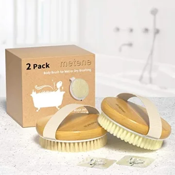 Metene 2 Pack Bamboo Body Brushes for Smooth Skin Care