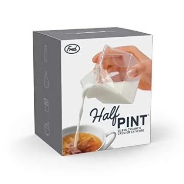 Genuine Fred Half Pint Glass Milk Carton Creamer - Whimsical Gift