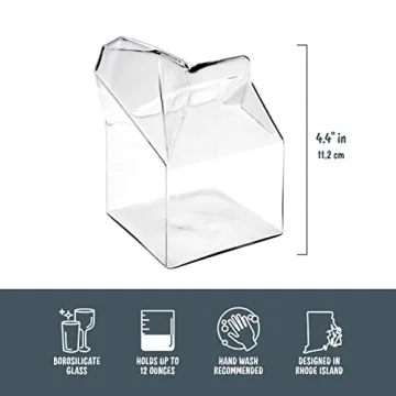 Genuine Fred Half Pint Glass Milk Carton Creamer - Whimsical Gift