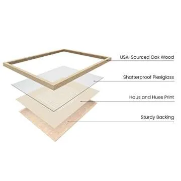 HAUS AND HUES Framed Mid Century Modern Wall Decor - Minimalistic Wall Art, Boho Framed Art, Modern ...