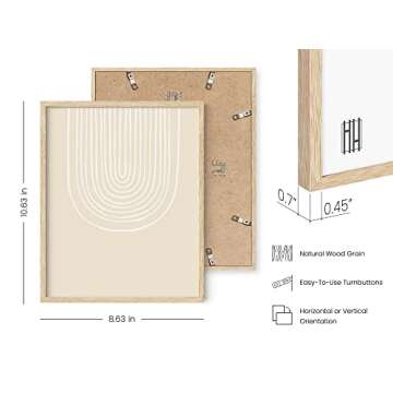 HAUS AND HUES Framed Mid Century Modern Wall Decor - Minimalistic Wall Art, Boho Framed Art, Modern Beige Wall Art, Southwestern Wall Decor, Framed Abstract Wall Art Set of 3 (Framed Beige 8x10)