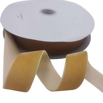 KLTRIBBON Nylon Velvet Ribbon Single Faced,1 Inch X 25Yards Spool (Gold)