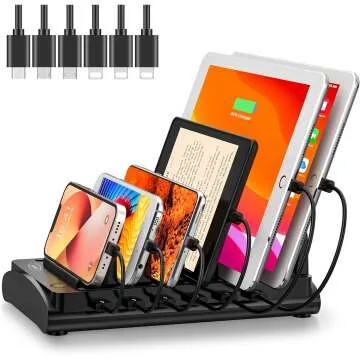 60W 6-Port Charging Station for Multiple Devices