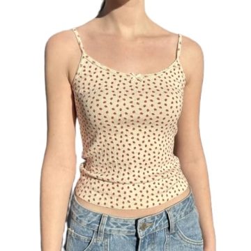 Chic Women Y2K Lace Trim Crop Top - Vintage Slim Fit Bow Cami