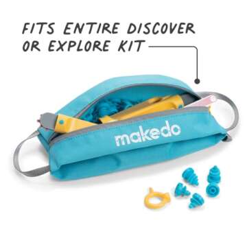 Makedo Tool-Case | Stylish and Eco-Friendly Storage Solution for Up to 300 Scrus or 20 Tools | for All Ages and Versatile for All Various Craft Supplies