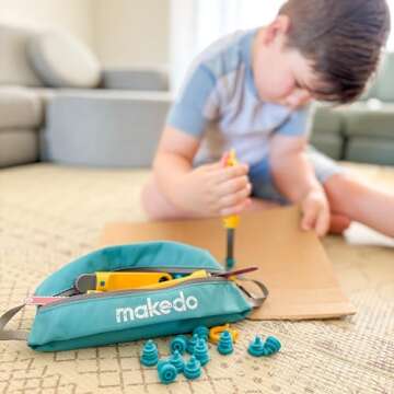 Makedo Tool-Case | Stylish and Eco-Friendly Storage Solution for Up to 300 Scrus or 20 Tools | for All Ages and Versatile for All Various Craft Supplies