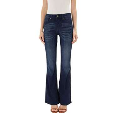 Stylish Kan Can Women's High-Rise Flare Jeans - KC6102 D 9/28