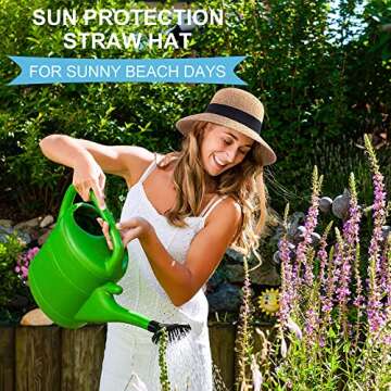 Verabella Black Sun Hat Bonnet Womens Foldable Straw Sun Wide Brim Hats for Women Beach Straw Hat for Womens Summer Hat for Travel,Black