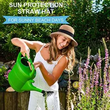 Verabella Black Sun Hat Bonnet Womens Foldable Straw Sun Wide Brim Hats for Women Beach Straw Hat for Womens Summer Hat for Travel,Black