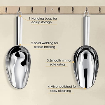 2-Piece Stainless Steel Ice Scoop Set for Home and Events