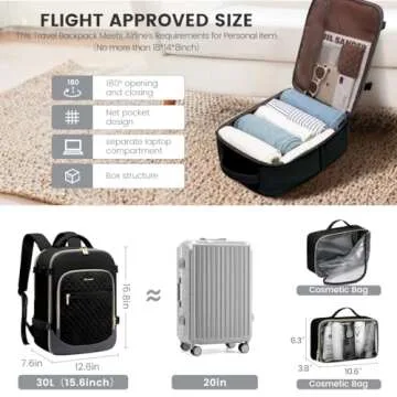 LOVEVOOK TSA Approved Women's Travel Backpack 15.6in