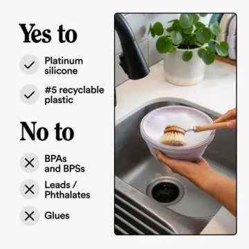 STOJO Collapsible Bowl - Lilac, 36oz - Reusable Silicone Bowl for Hot and Cold Food - Perfect for Travel, Meal Prep, To-Go Lunch, Camping & Hiking - Microwave & Dishwasher Safe