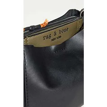 rag & bone Women's Passenger Crossbody Bag, Black/Olive, One Size