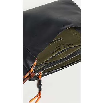 rag & bone Women's Passenger Crossbody Bag, Black/Olive, One Size