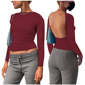 Stylish Backless Crop Tops for Women - Y2K Fashion
