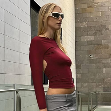 Stylish Backless Crop Tops for Women - Y2K Fashion