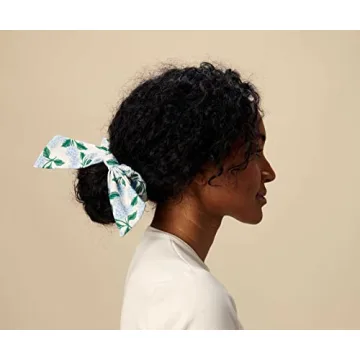 RIFLE PAPER CO. Hydrangea Scrunchie | Silky Floral Scarf Tie For Hair. (3.5" Soft Elastic Band), Ponytail Holder or Wrist Accessory. Perfect for Mom, Daughter or Friend