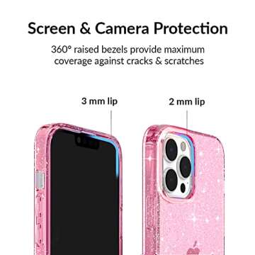 VELVET CAVIAR for iPhone 14 Pro Max Case Pink Glitter - 10ft Drop Tested - Stardust Sparkly Bling Cases