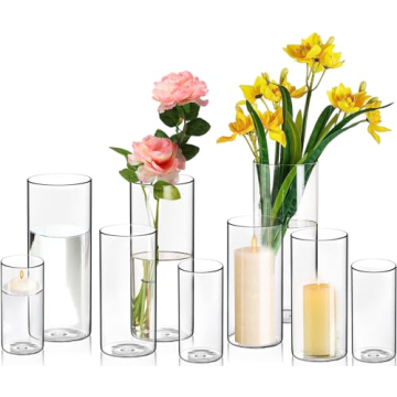 9 Pack Cylinder Vases - Wedding Centerpieces & Home Decor