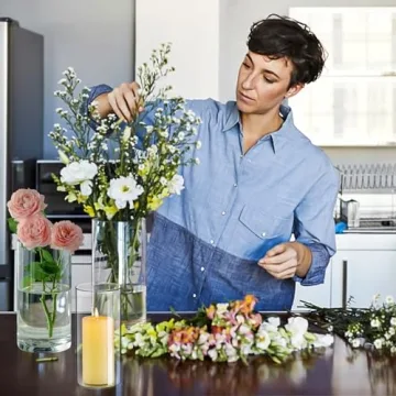 Elegant 9-Pack Clear Glass Cylinder Candle Holders