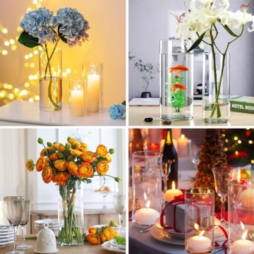 Elegant 9-Pack Clear Glass Cylinder Candle Holders