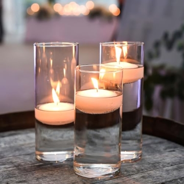 Elegant 9-Pack Clear Glass Cylinder Candle Holders