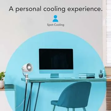 Vornado Pivot Clip Personal Air Circulator Fan with Multi-Surface Clip, Quiet Portable Fan for Office or Bedroom, 3 Speeds, Ice White