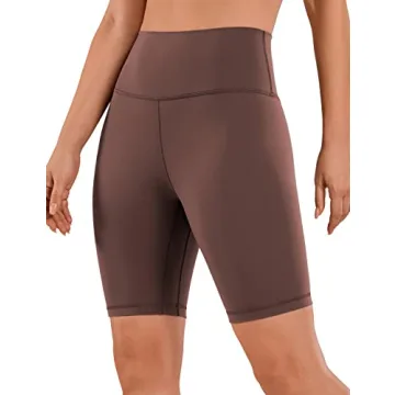 CRZ YOGA Women's Naked Feeling Biker Shorts - Soft, High Waisted, 8" - Perfect for Yoga and Running!