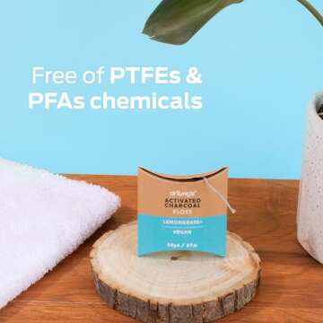 DrTung's Vegan Activated Charcoal Dental Floss - Gentle, Expanding & Eco-Friendly