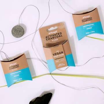 Gentle Vegan Activated Charcoal Floss with Lemongrass